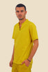 T-Shirt in cotton with round neckline with front opening